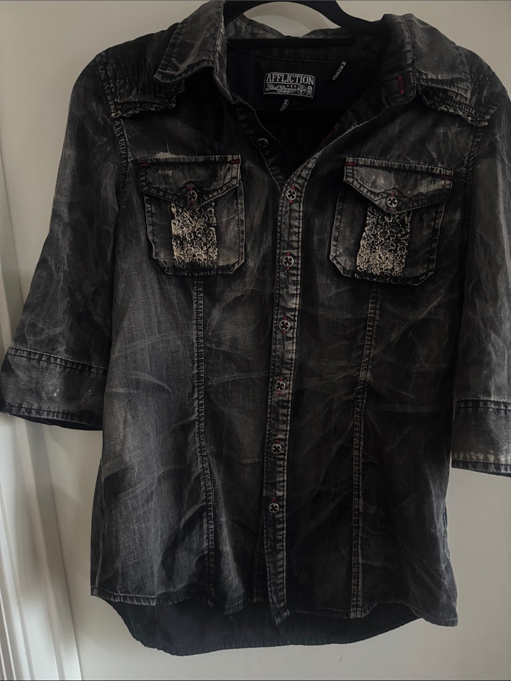 Affliction Black Logo Button-Up Shirt